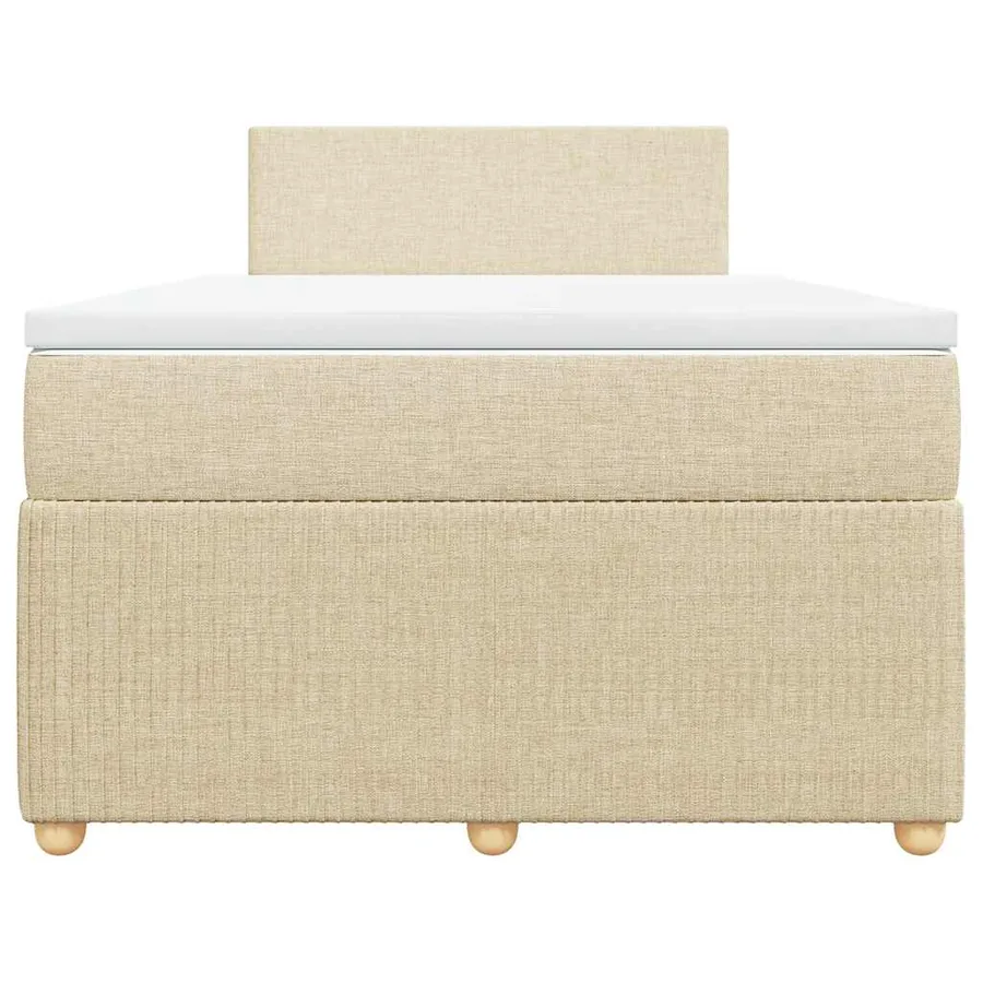 Sommier à lattes de lit avec matelas crème 120x190 cm tissu - 6