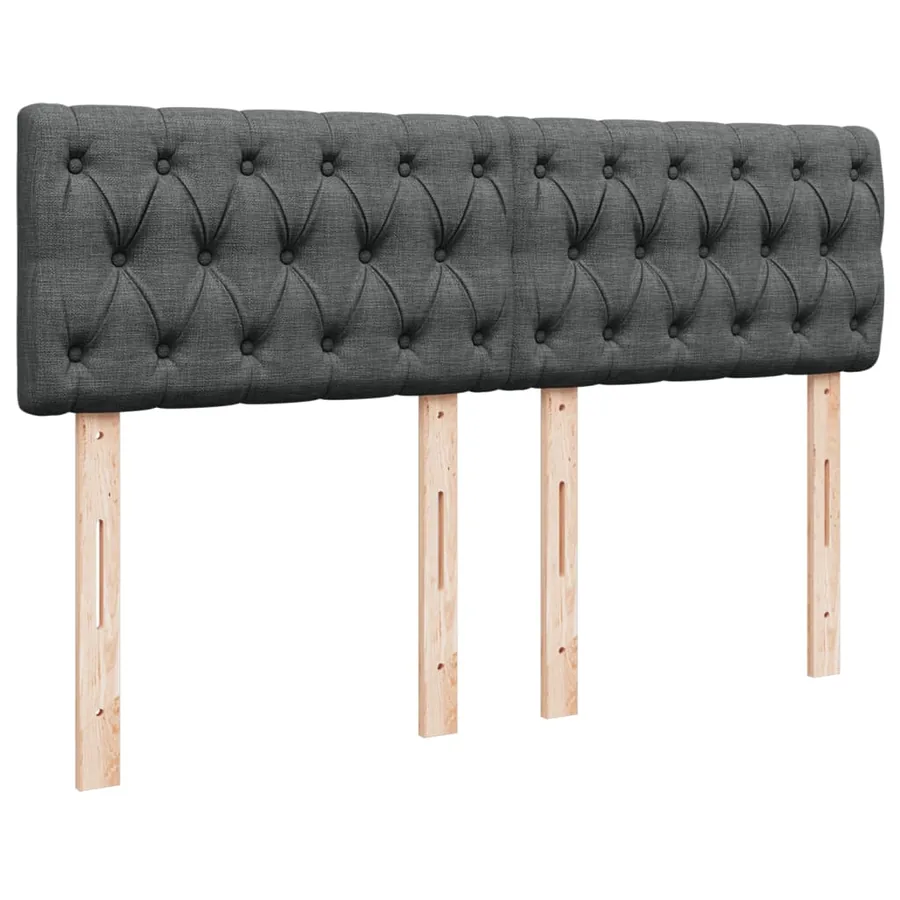 Sommier à lattes de lit avec matelas Gris foncé 160x200cm Tissu - 7