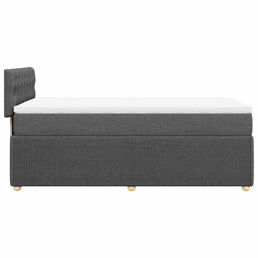 Sommier à lattes de lit avec matelas Gris foncé 90x200 cm Tissu - 7