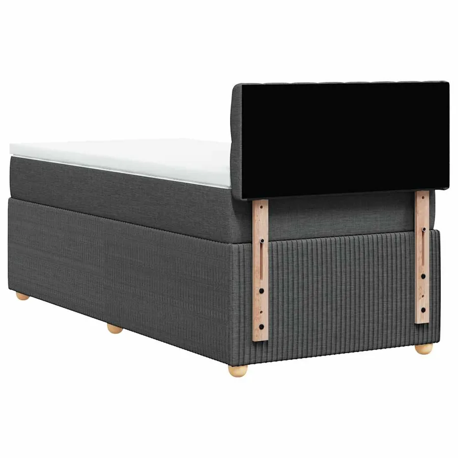 Sommier à lattes de lit avec matelas Gris foncé 90x200 cm Tissu - 8