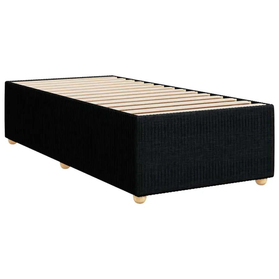 Sommier à lattes de lit avec matelas Noir 100x200 cm Tissu - 10