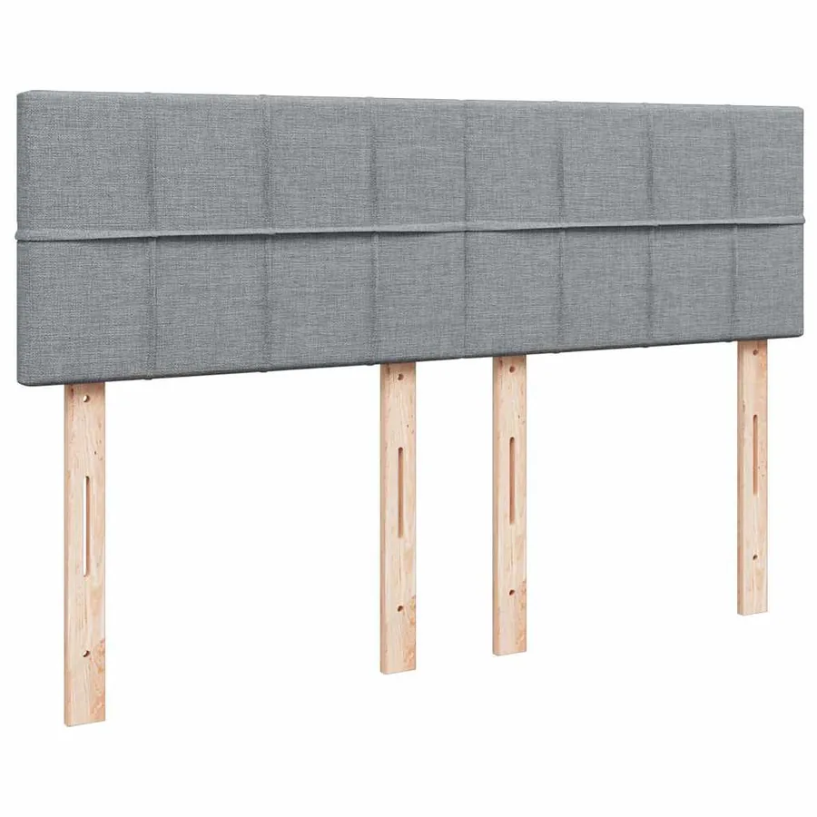 Sommier à lattes de lit avec matelas Gris clair 160x200cm Tissu - 12