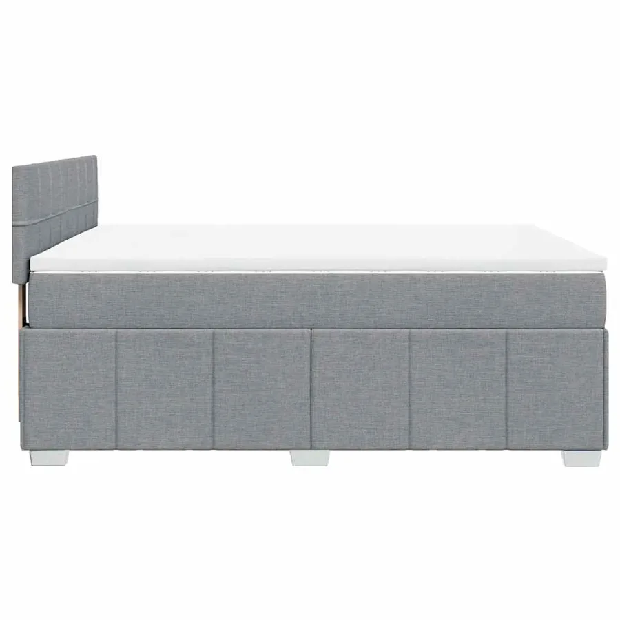 Sommier à lattes de lit avec matelas Gris clair 160x200cm Tissu - 7