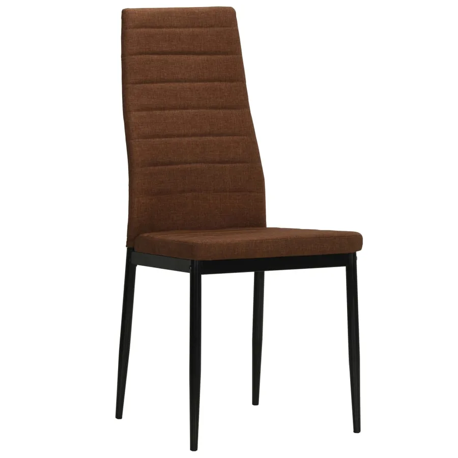Chaises à manger lot de 2 marron tissu - 2
