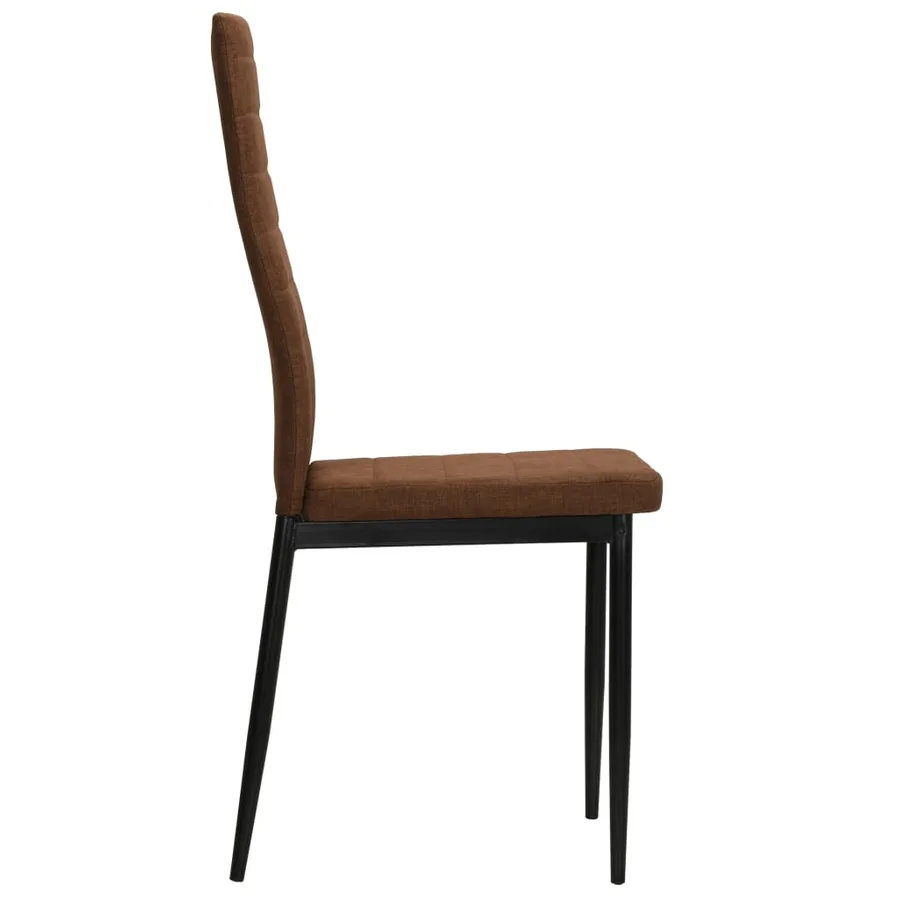 Chaises à manger lot de 2 marron tissu - 4