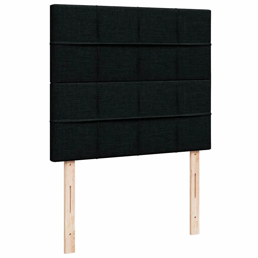 Sommier à lattes de lit avec matelas noir 120x190 cm tissu - 10
