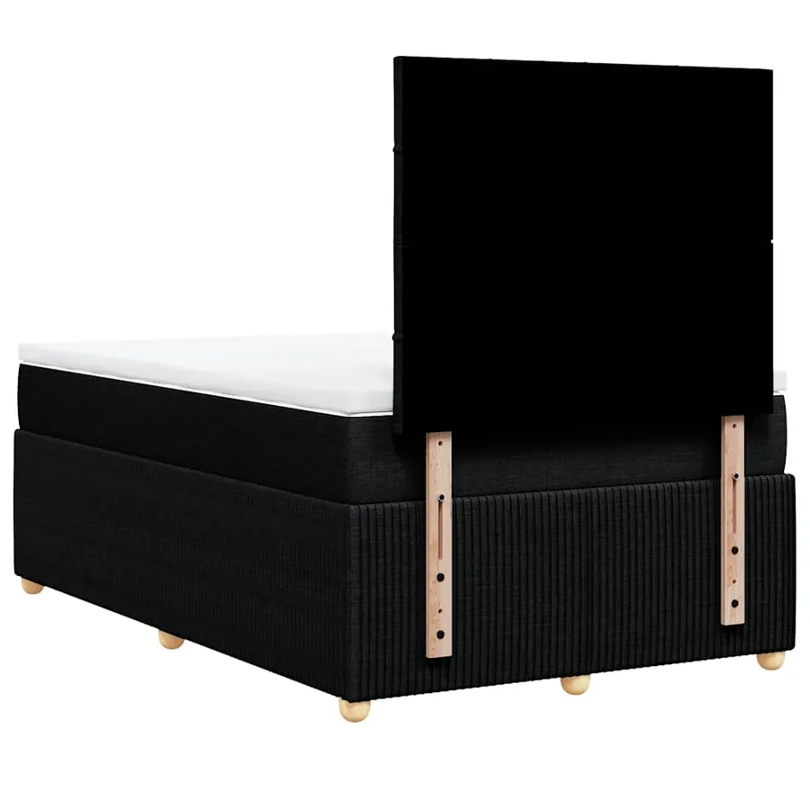 Sommier à lattes de lit avec matelas noir 120x190 cm tissu - 8