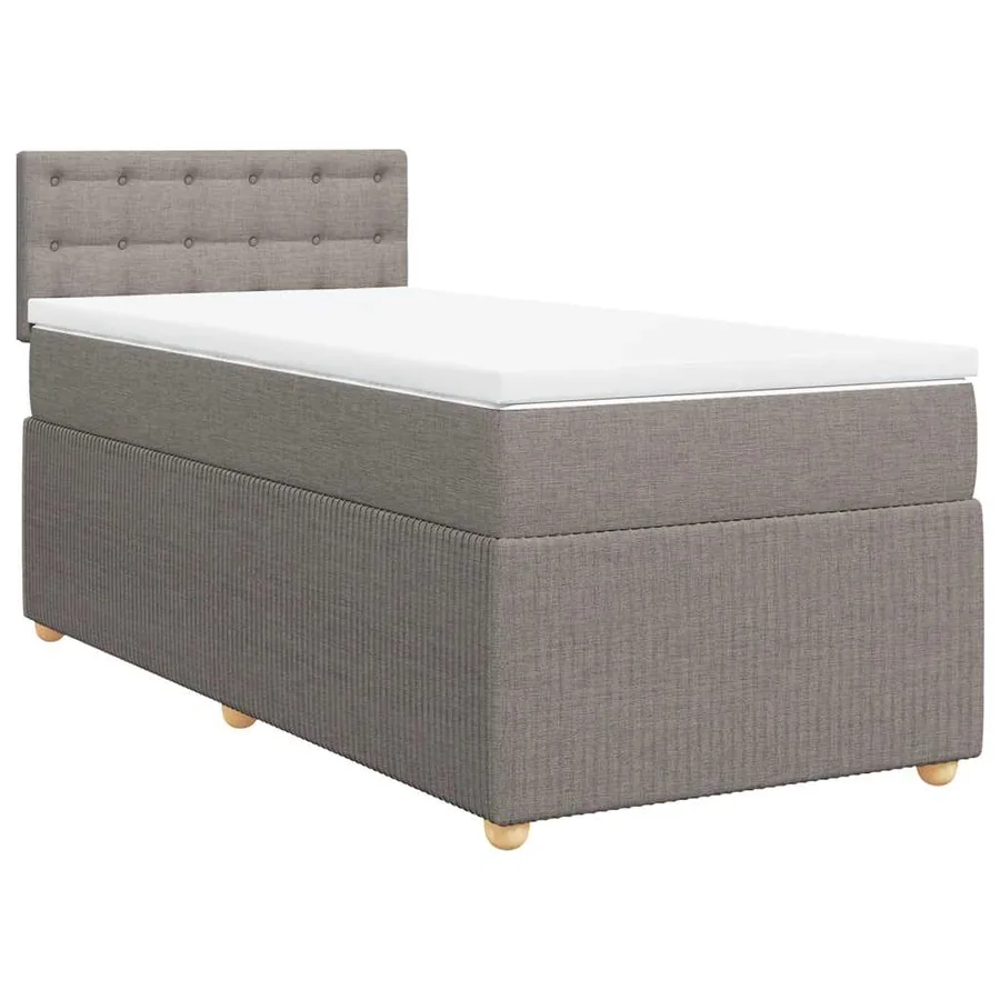 Sommier à lattes de lit avec matelas Taupe 100x200 cm Tissu - 2
