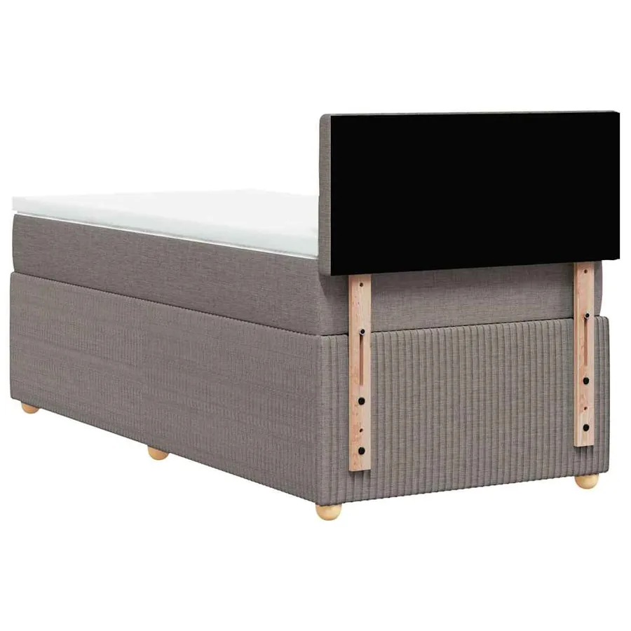 Sommier à lattes de lit avec matelas Taupe 100x200 cm Tissu - 6