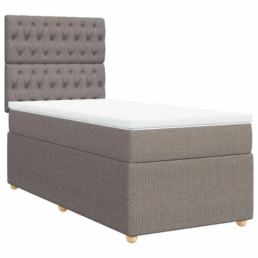 Sommier à lattes de lit avec matelas Taupe 100x200 cm Tissu - 2