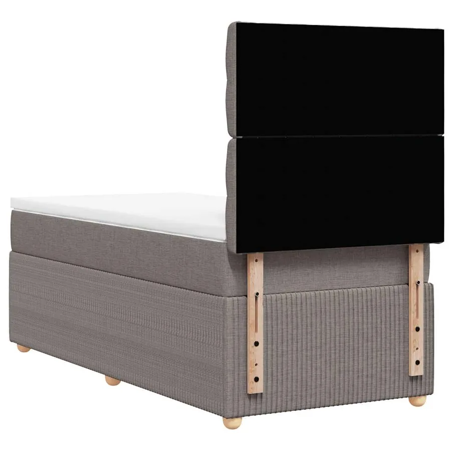 Sommier à lattes de lit avec matelas Taupe 100x200 cm Tissu - 6