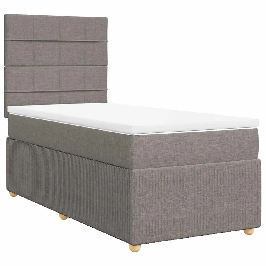 Sommier à lattes de lit avec matelas Taupe 100x200 cm Tissu - 2