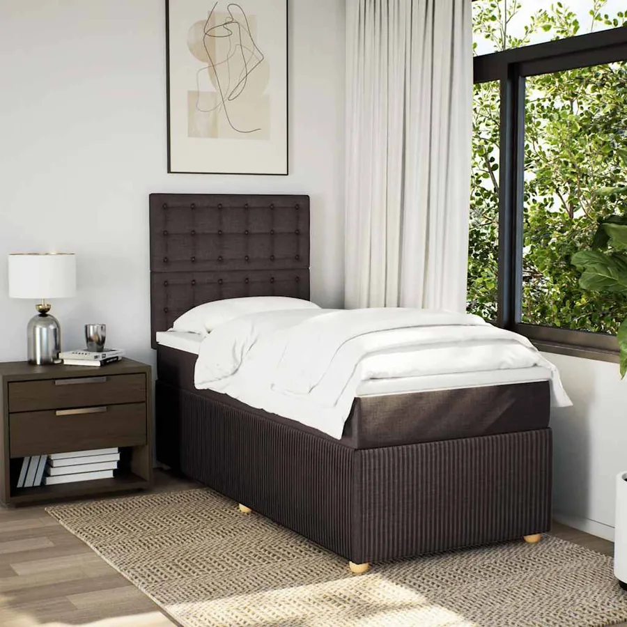 Sommier à lattes de lit avec matelas Marron foncé 100x200 cm - 3