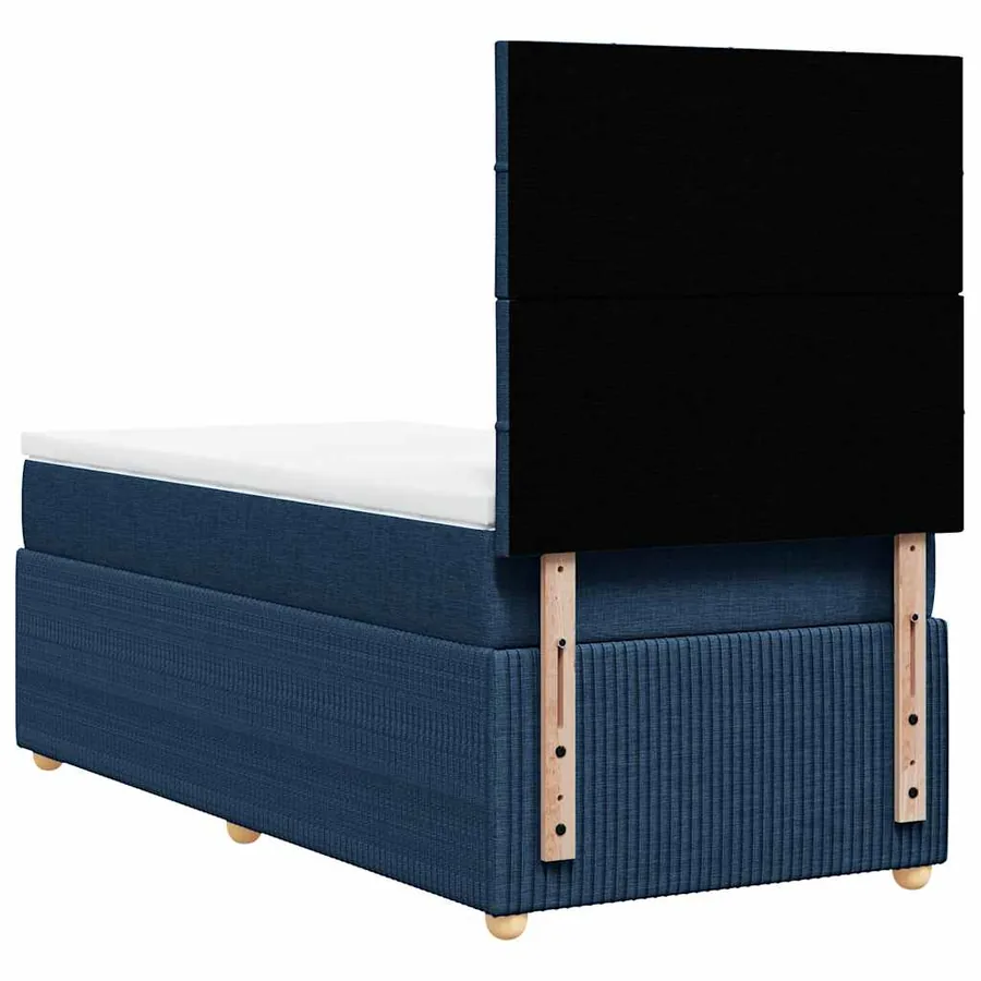 Sommier à lattes de lit avec matelas Bleu 100x200 cm Tissu - 6
