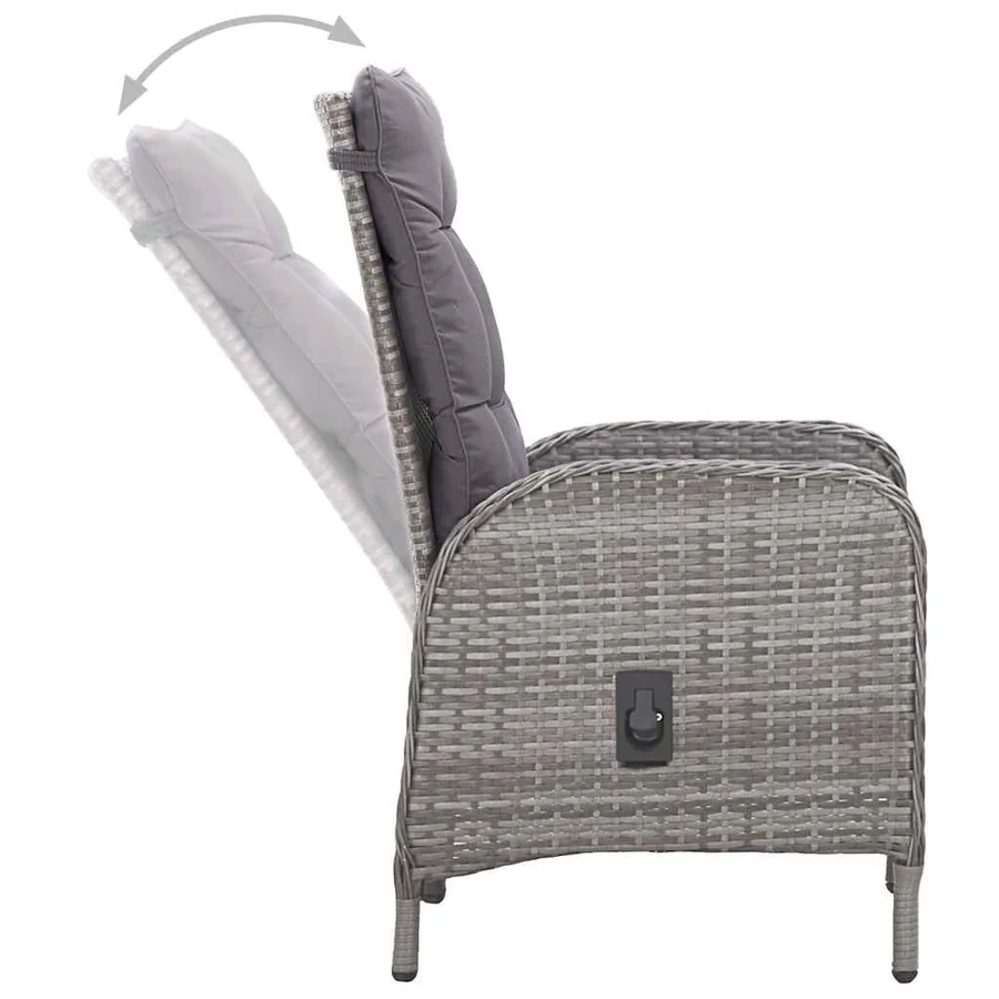 Ensemble à manger de jardin 7 pcs Gris - 8