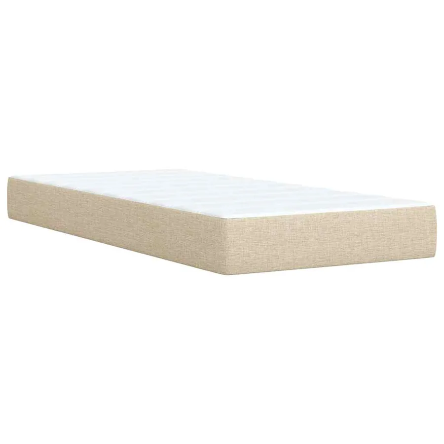Sommier à lattes de lit avec matelas Crème 90x200 cm Tissu - 10