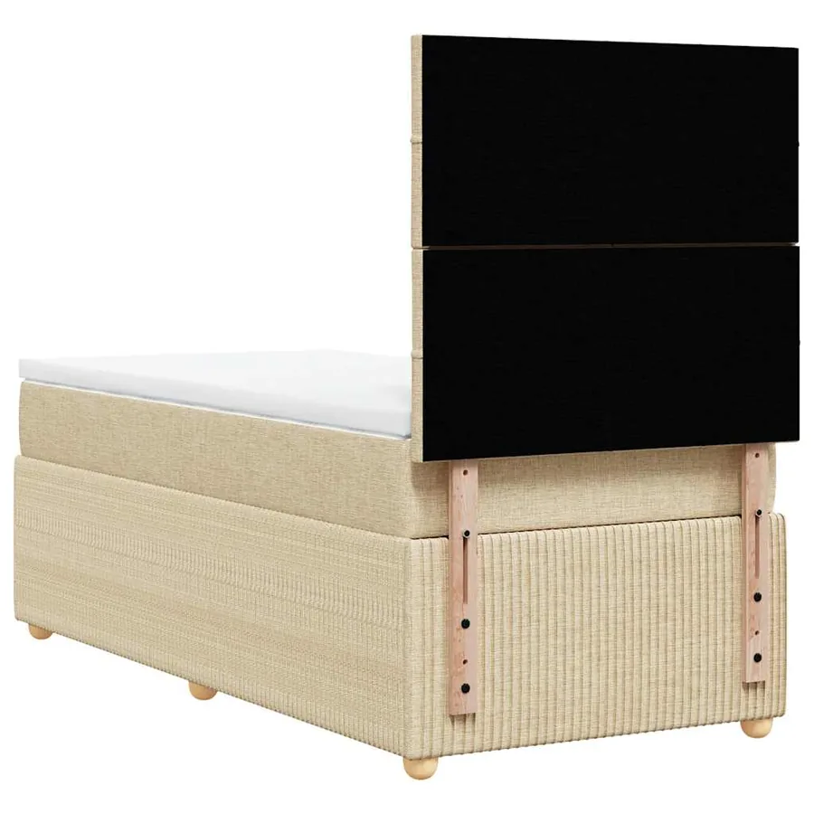 Sommier à lattes de lit avec matelas Crème 90x200 cm Tissu - 6