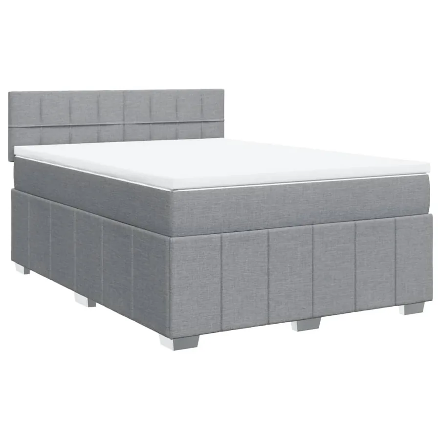 Sommier à lattes de lit avec matelas Gris clair 160x200cm Tissu - 2