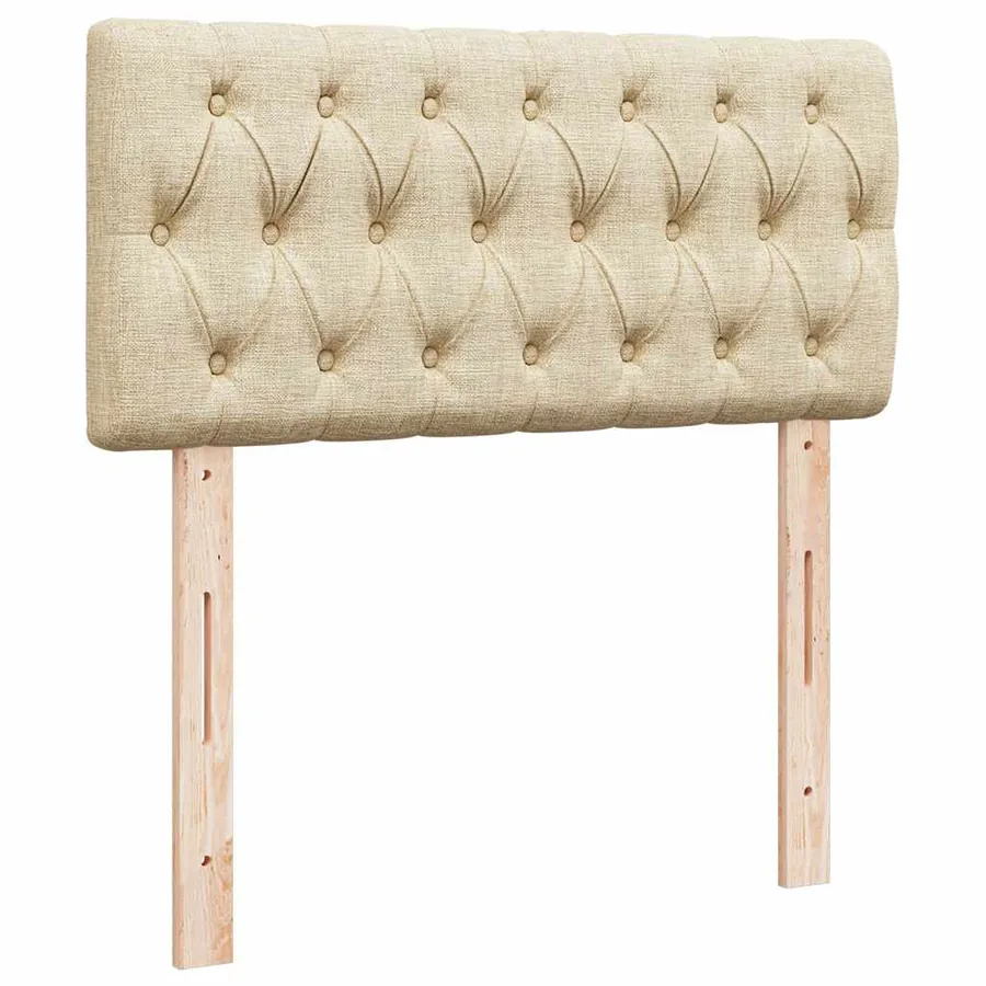 Sommier à lattes de lit avec matelas Crème 90x200 cm Tissu - 7
