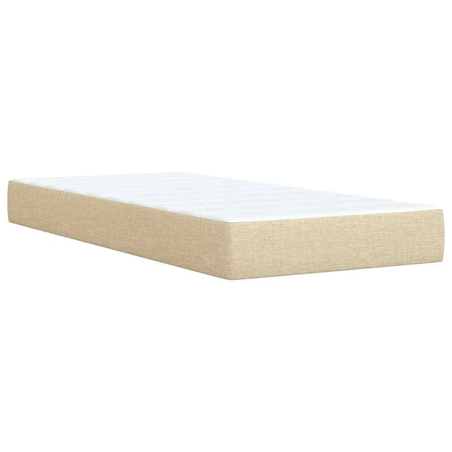 Sommier à lattes de lit avec matelas Crème 90x200 cm Tissu - 9