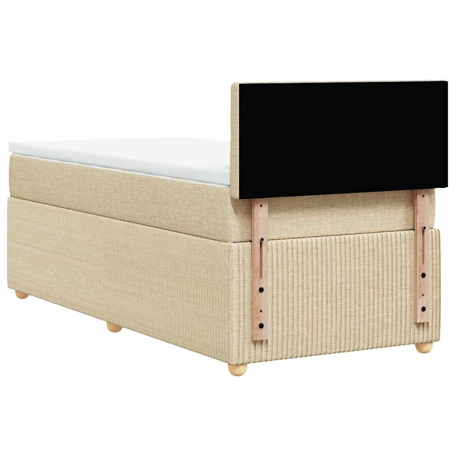 Sommier à lattes de lit avec matelas Crème 90x200 cm Tissu - 6