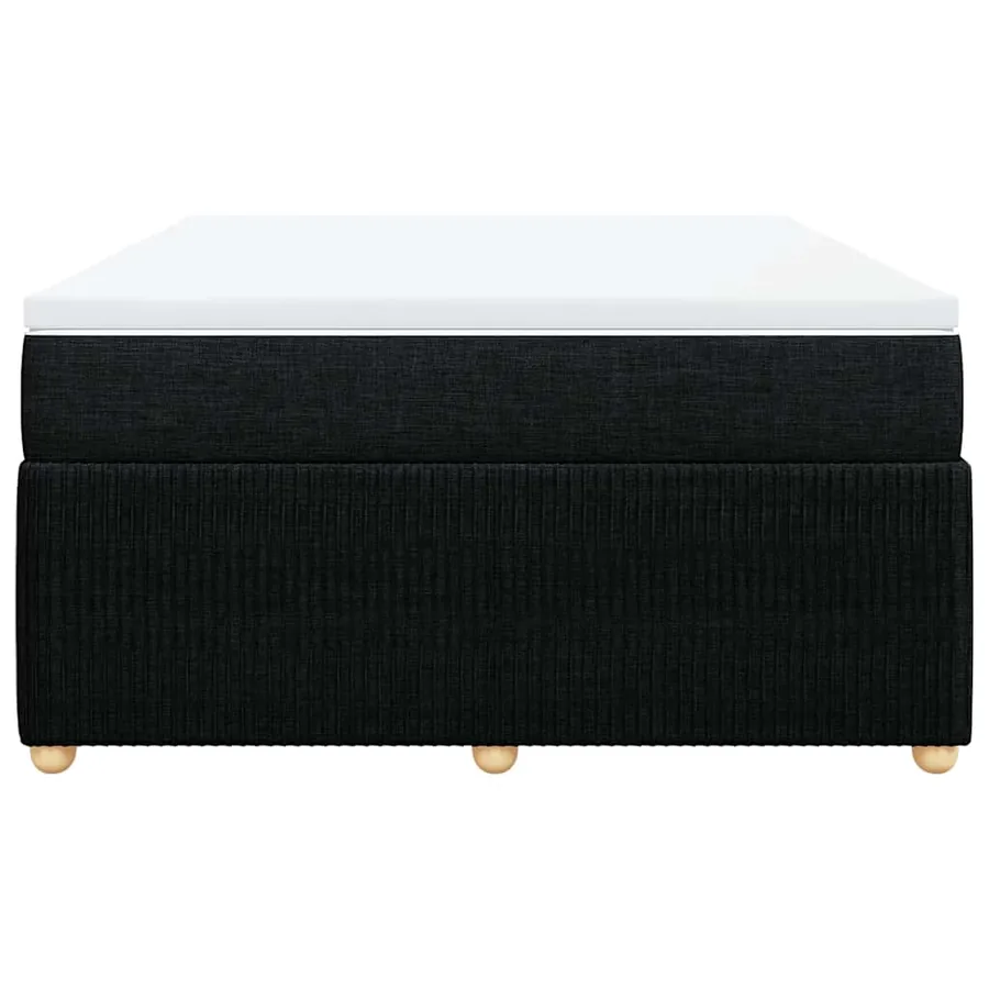 Sommier à lattes de lit avec matelas Noir 140x200 cm Tissu - 4