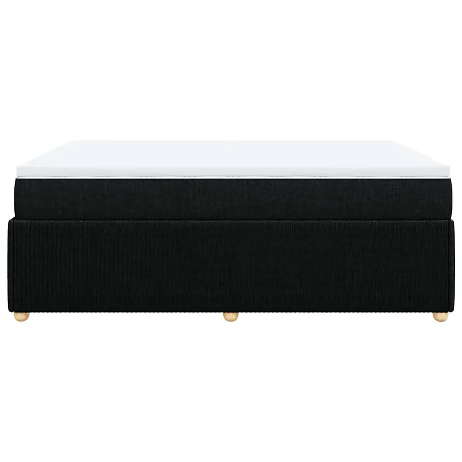 Sommier à lattes de lit avec matelas Noir 140x200 cm Tissu - 5