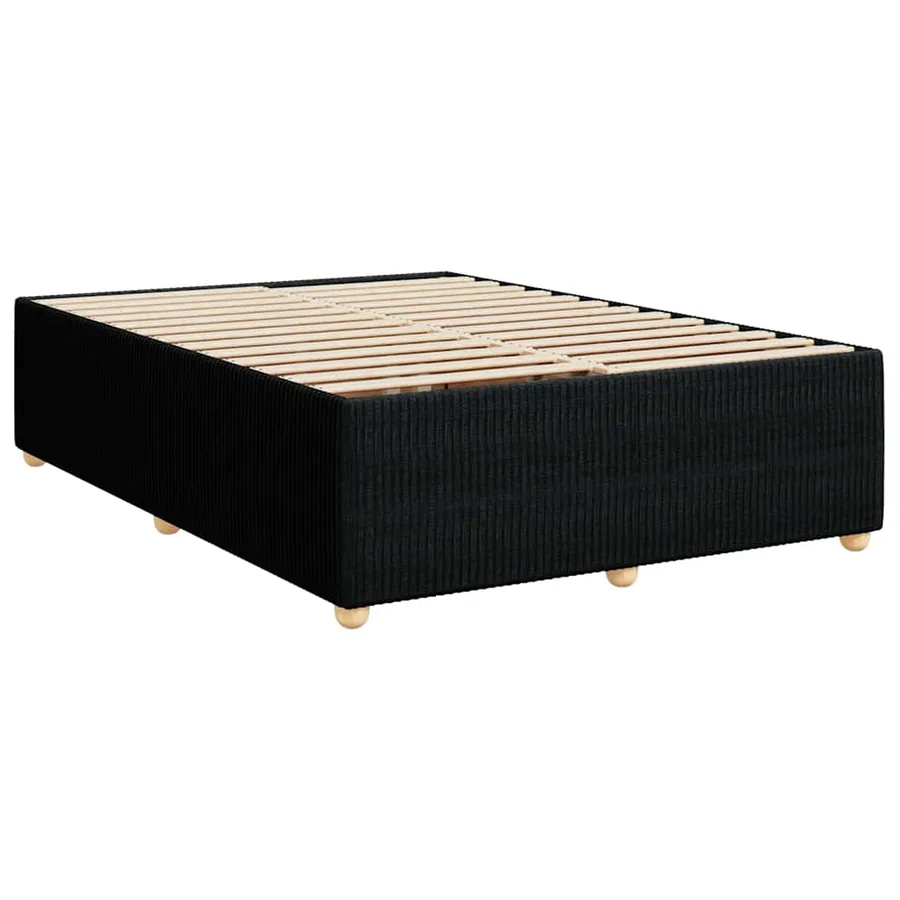 Sommier à lattes de lit avec matelas Noir 140x200 cm Tissu - 7