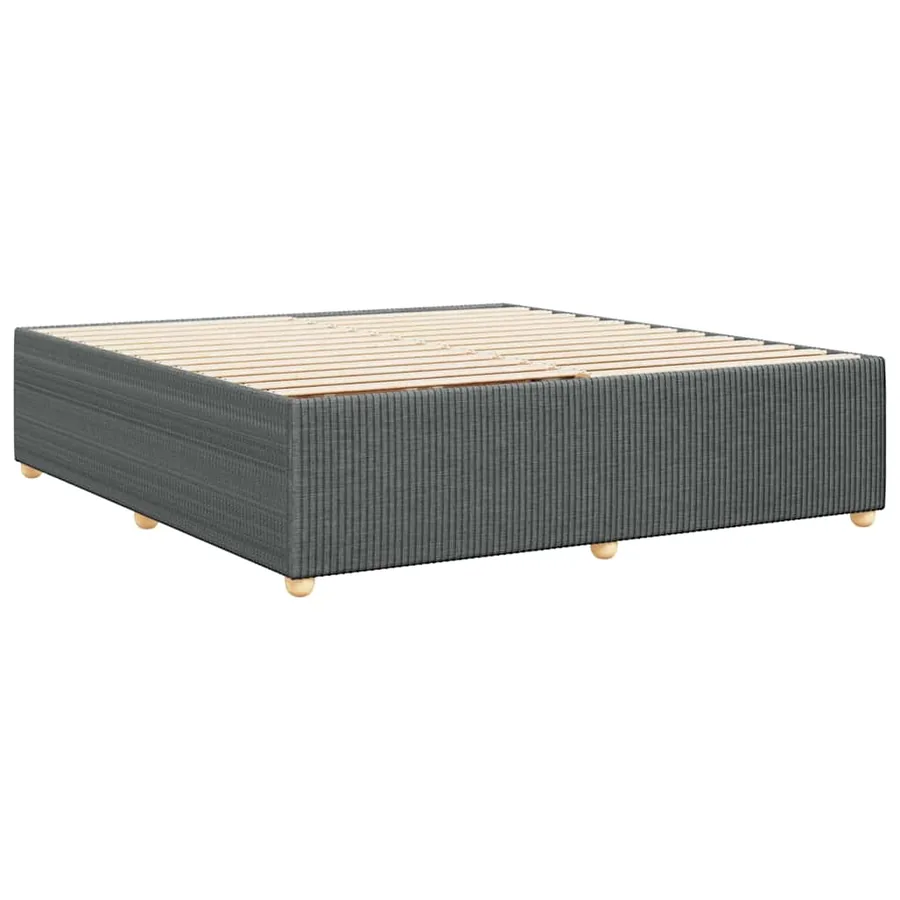 Cadre de lit sans matelas gris foncé 200x200 cm tissu - 6