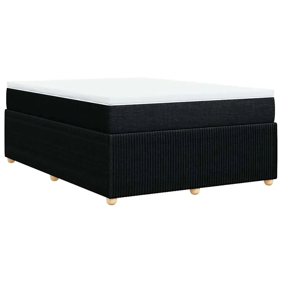 Sommier à lattes de lit avec matelas Noir 160x200 cm Tissu - 6