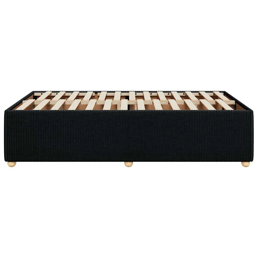 Cadre de lit sans matelas noir 120x200 cm tissu - 5