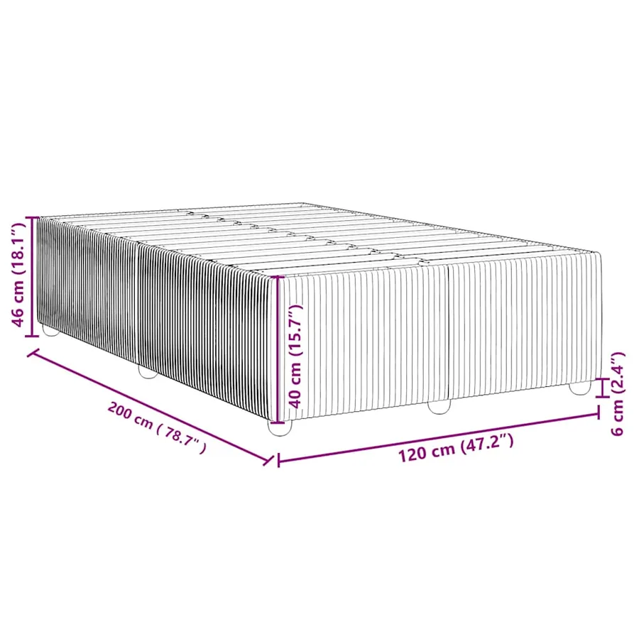 Cadre de lit sans matelas noir 120x200 cm tissu - 9