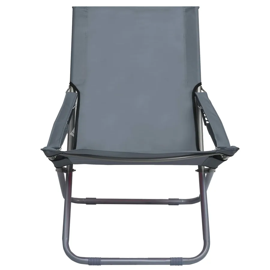 Chaises pliables de plage lot de 2 Tissu Gris - 2