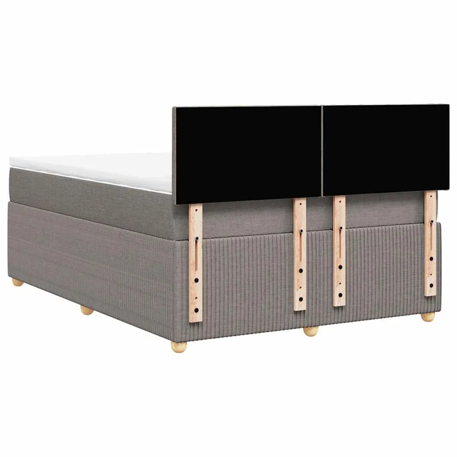 Sommier à lattes de lit avec matelas Taupe 140x200 cm Tissu - 6