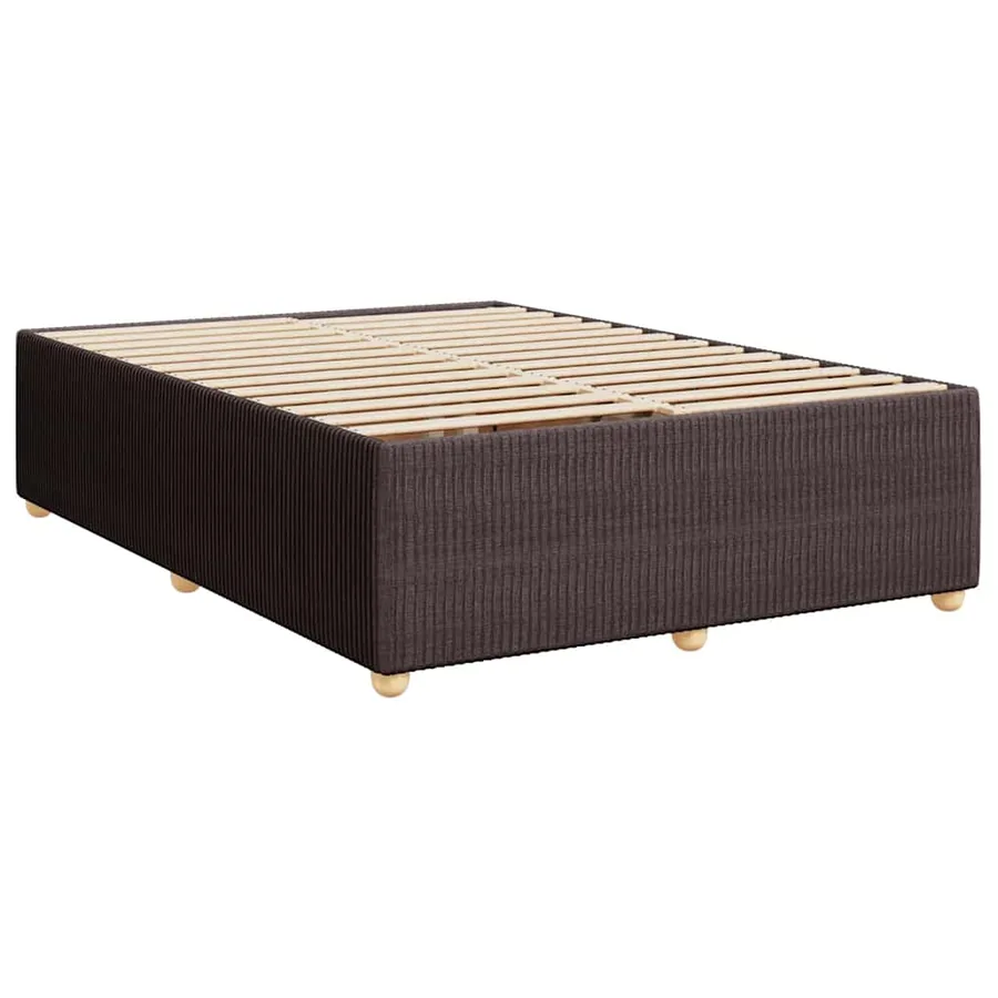 Cadre de lit sans matelas marron foncé 140x200 cm tissu - 3
