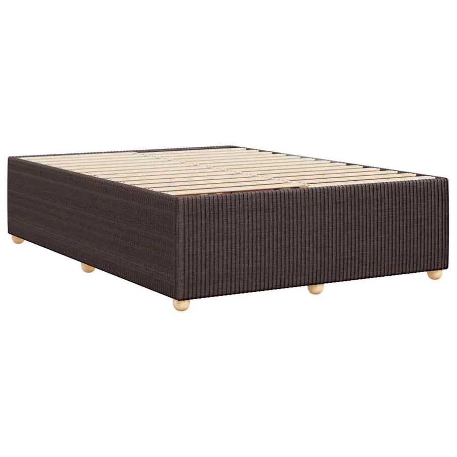Cadre de lit sans matelas marron foncé 140x200 cm tissu - 6