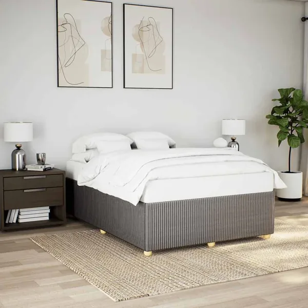 Cadre de lit sans matelas taupe 160x200 cm tissu