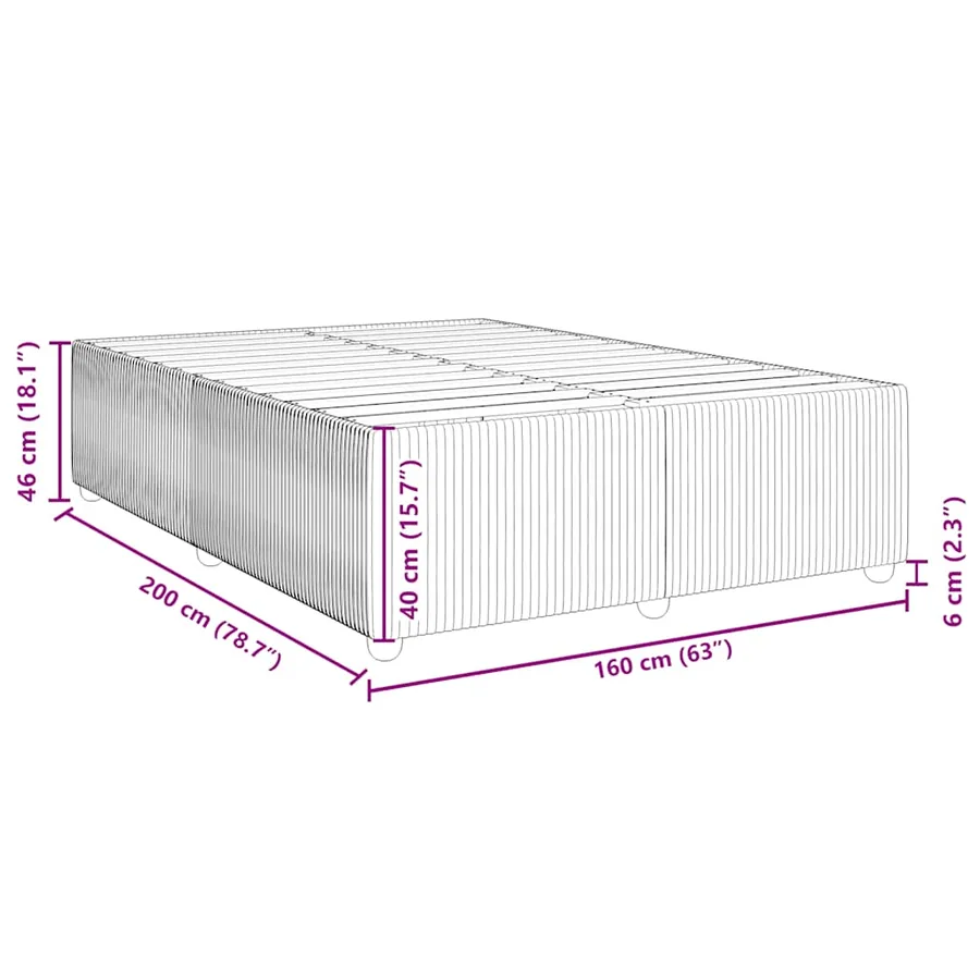 Cadre de lit sans matelas taupe 160x200 cm tissu - 9