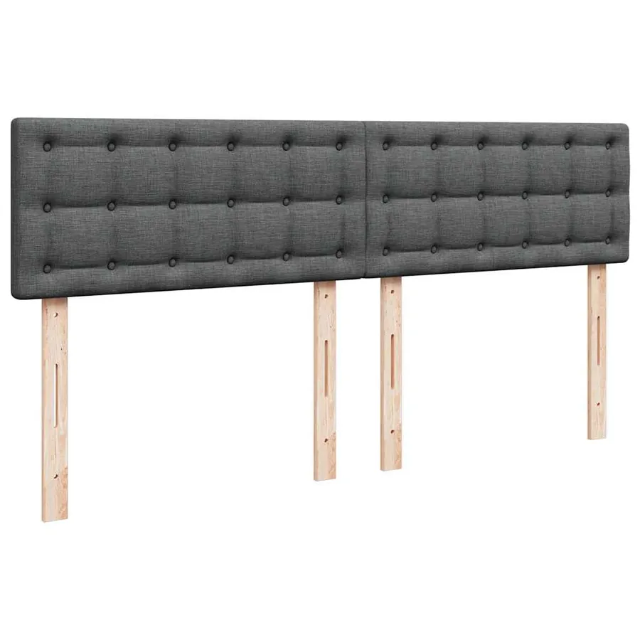 Sommier à lattes de lit avec matelas Gris foncé 180x200cm Tissu - 7
