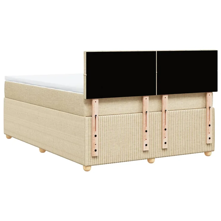 Sommier à lattes de lit avec matelas Crème 160x200 cm Tissu - 6