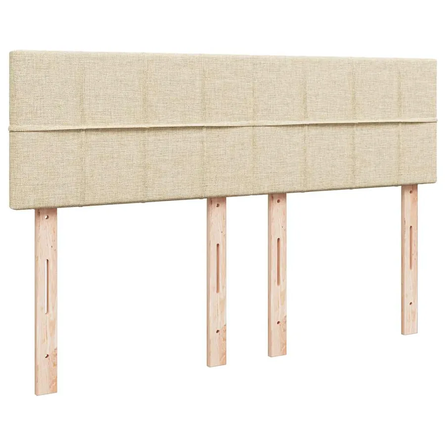 Sommier à lattes de lit avec matelas Crème 160x200 cm Tissu - 7
