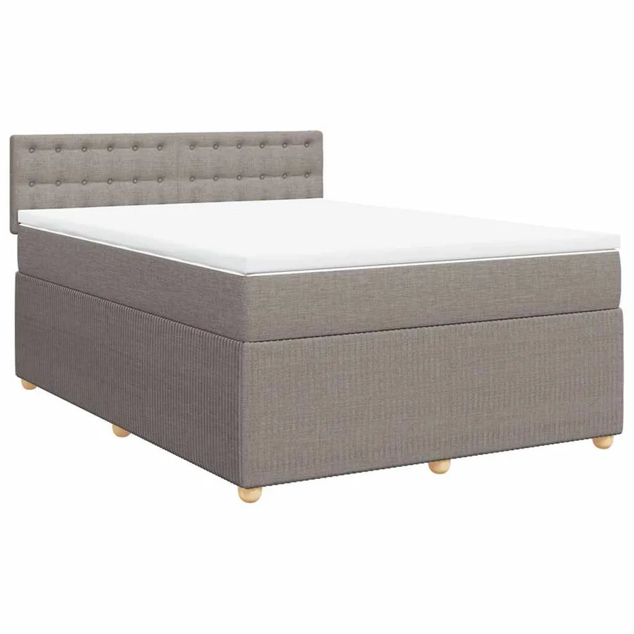 Sommier à lattes de lit avec matelas Taupe 160x200 cm Tissu - 2