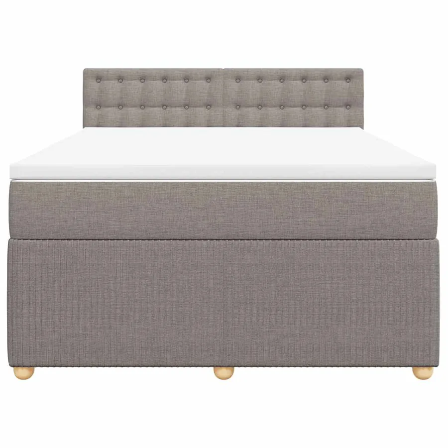 Sommier à lattes de lit avec matelas Taupe 160x200 cm Tissu - 4