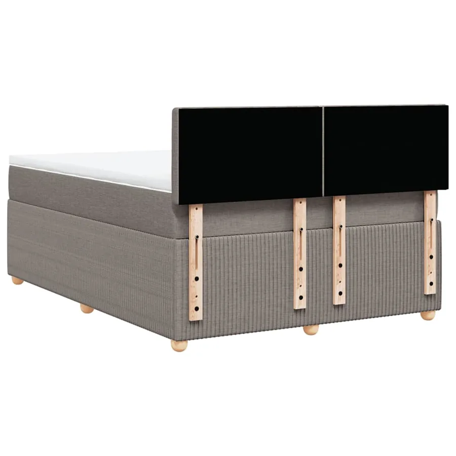 Sommier à lattes de lit avec matelas Taupe 160x200 cm Tissu - 6