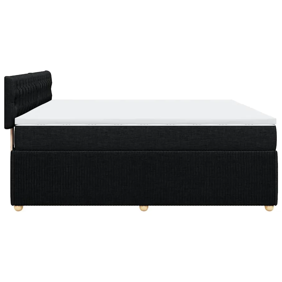 Sommier à lattes de lit avec matelas Noir 180x200 cm Tissu - 5