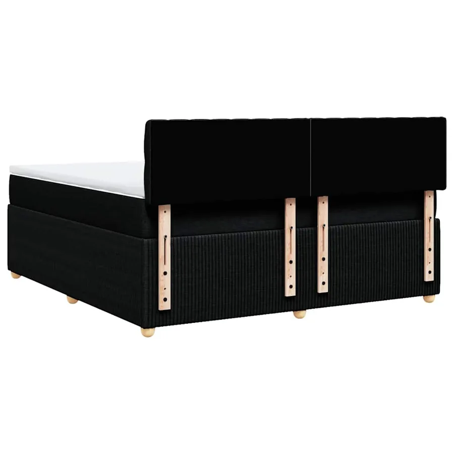 Sommier à lattes de lit avec matelas Noir 180x200 cm Tissu - 6