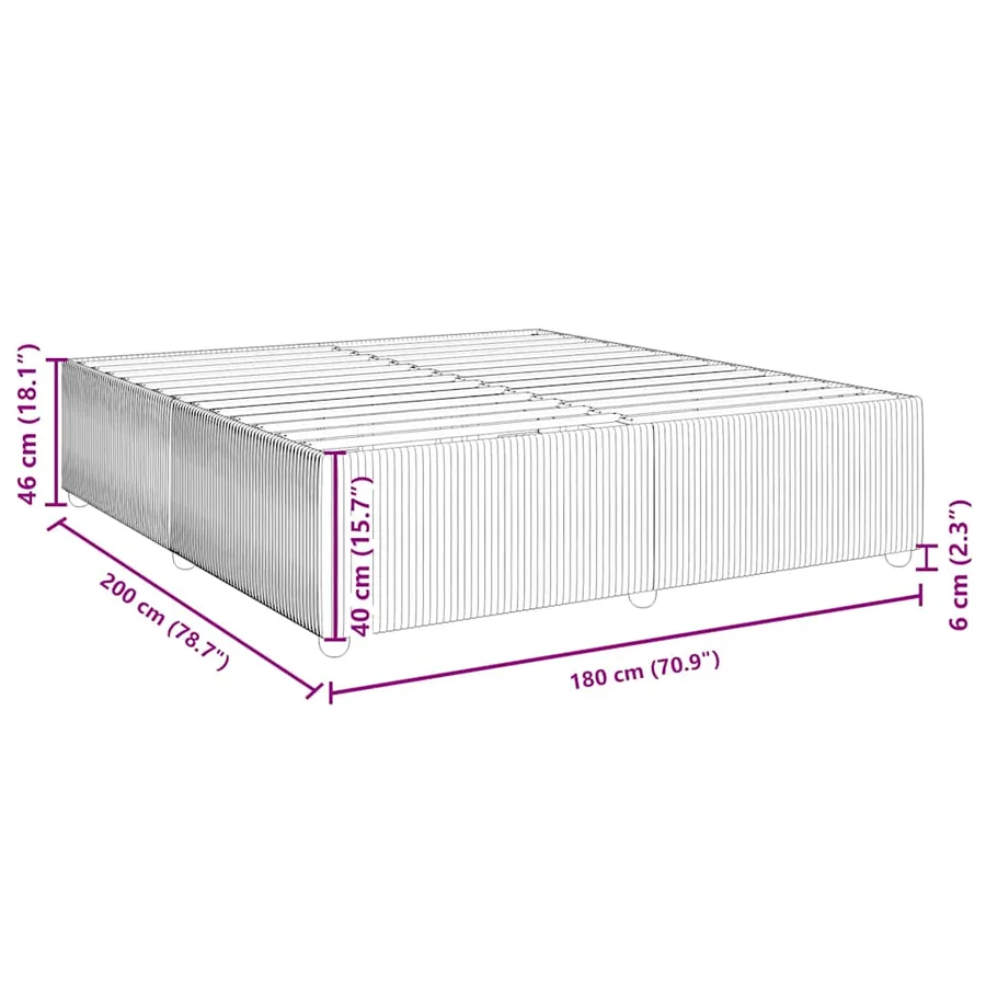 Cadre de lit sans matelas noir 180x200 cm tissu - 9