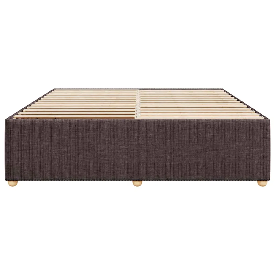 Cadre de lit sans matelas marron foncé 200x200 cm tissu - 4