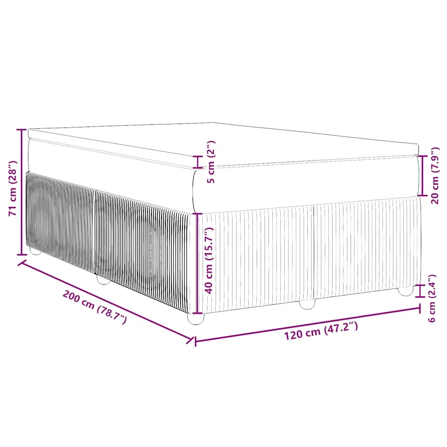 Sommier à lattes de lit avec matelas Gris clair 120x200cm Tissu - 12