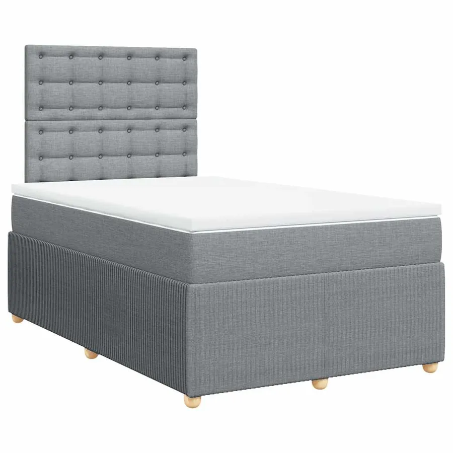 Sommier à lattes de lit avec matelas Gris clair 120x200cm Tissu - 2